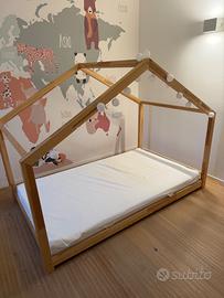 Letto Montessori a capanna una piazza e mezzo