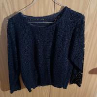 Maglia in pizzo con canotta in seta tg 40