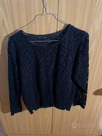 Maglia in pizzo con canotta in seta tg 40