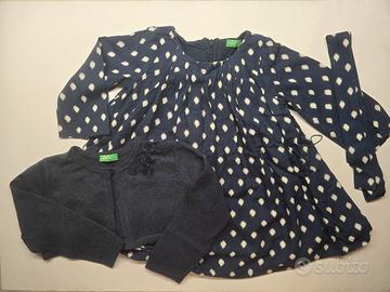 Vestito con scaldacuore 1-2 anni Benetton bambina