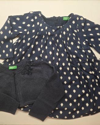 Vestito con scaldacuore 1-2 anni Benetton bambina