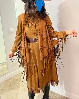 Abito donna stile western con cappello, misura S