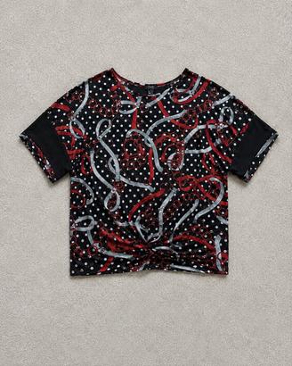 OVS Blusa Donna Catene e Pois Nero Rosso L