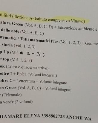 Libri scuole medie (su Vinovo sezione A)