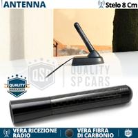 ANTENNA CORTA 8CM per PEUGEOT in FIBRA DI CARBONIO