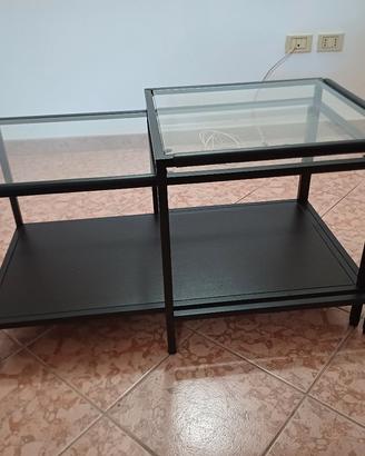 Set 3 tavoli Ikea in vetro e metallo Vittsjö