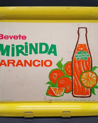 Vassoio Latta Vintage Anni 60/70 Mirinda Arancio