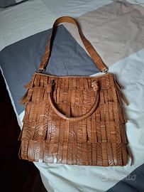 Borsa frange vintage coccodrillo Mauro Governa