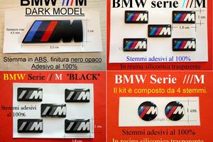 BMW M POWER Stemma Logo NERO DARK BLACK e KIT VARI