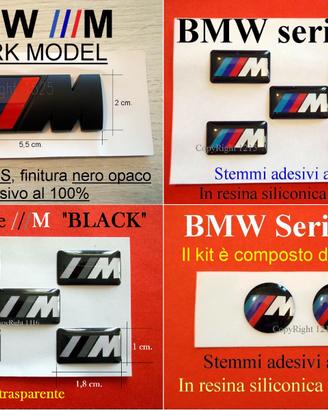 BMW M POWER Stemma Logo NERO DARK BLACK e KIT VARI