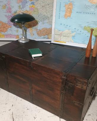 vintage design baule legno cassapanca arredamento 