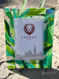 Cornici in vetro di Murano | 16 x 21 cm verde-oro