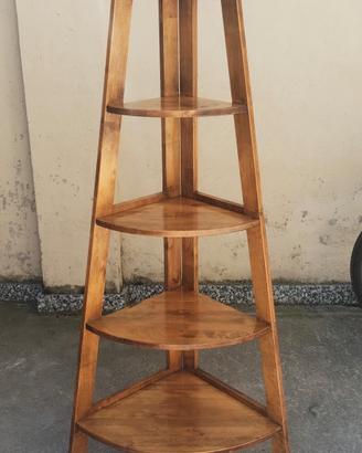 scaffale in legno angolare porta piante 150x50 cm 