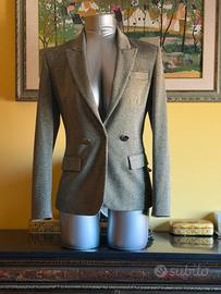 Blazer nero spigato in argento