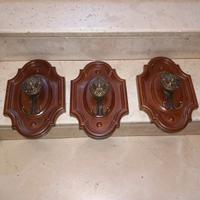 Kit 3 appendiabiti singoli in legno e metallo
