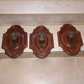 Kit 3 appendiabiti singoli in legno e metallo