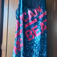 Canotta Paillettes Blu/Fucsia 