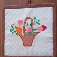 Coppia presine ricamo punto croce