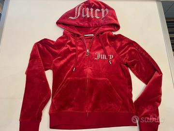 Felpa Juicy Couture in velluto rosso con strass