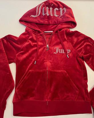 Felpa Juicy Couture in velluto rosso con strass