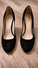 Décolleté CafèNoir in camoscio nero