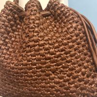 Borsa uncinetto in ecopelle stile bottega veneta
