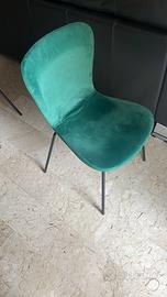 Set 6 sedie velluto verde