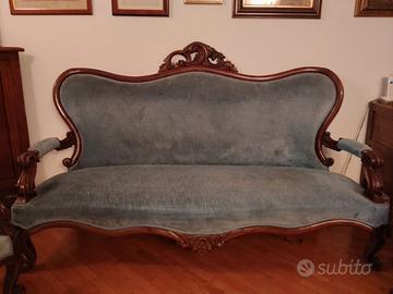  Divano piu' due poltrone stile Luigi Filippo