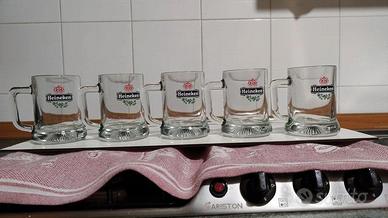 HEINEKEN 5x Boccali birra 11cm 25cl