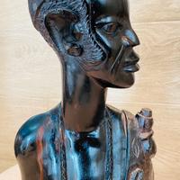 Busto AFRICANO in legno Mogano