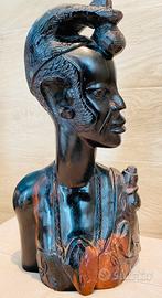 Busto AFRICANO in legno Mogano