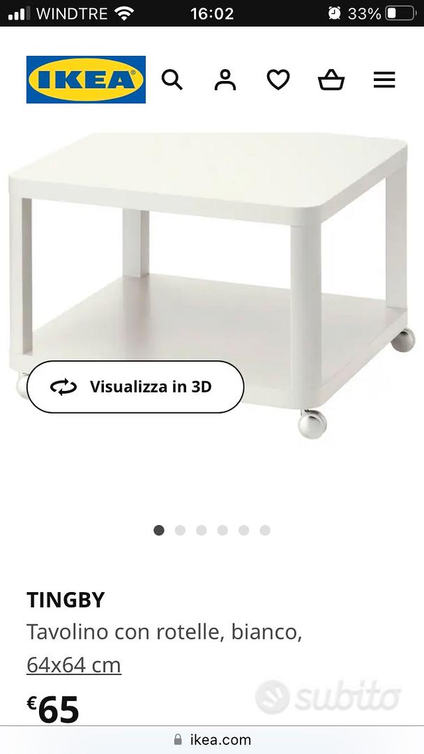 TINGBY Tavolino con rotelle, bianco, 64x64 cm - IKEA Italia