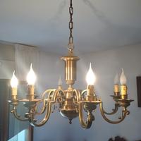 Lampadario in ottone anni ‘80