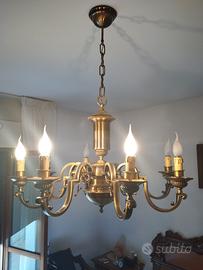 Lampadario in ottone anni ‘80