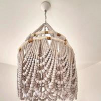 Lampada di bamboo e legno