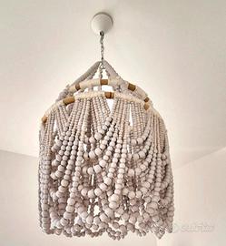 Lampada di bamboo e legno