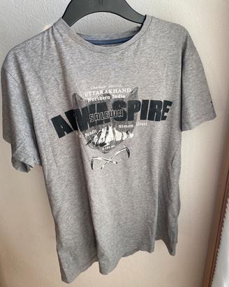 mglietta maniche corte sportiva tshirt grigia