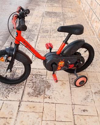 bici bambino 14 con casco  BTWIN