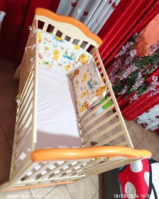 culla bambini con cassettone e vaschetta 