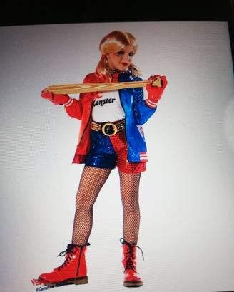 Costume Halloween Bambina Harley Quinn Nuovo