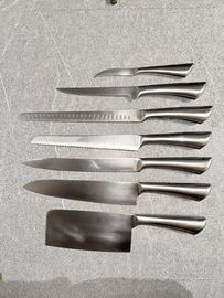 Set coltelli acciao inox lavorati a mano