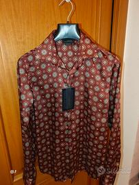 Camicia da uomo a maniche lunghe motivo geometrico