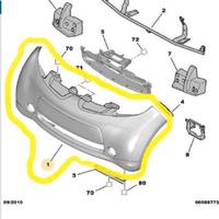 Paraurti anteriore da verniciare citroen c-zero