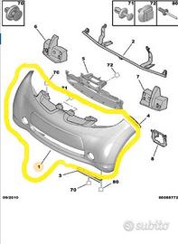 Paraurti anteriore da verniciare citroen c-zero
