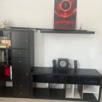 Parete attrezzata soggiorno/tv Kallax Ikea nero