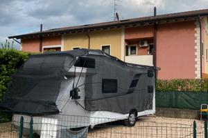 Telo rete antigrandine ombreggiante con parete