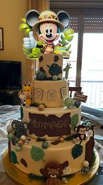 Torta scenografica Topolino Safari
