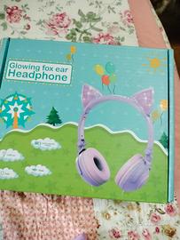 cuffie con orecchie e luce led