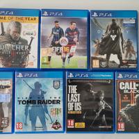 Giochi PsS4 (Tomb Raider, The last of us e altri)