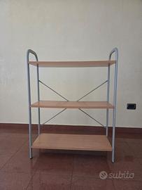 Scaffale a 3 ripiani in legno e metallo